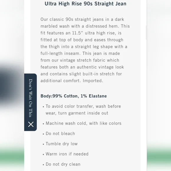 Abercrombie And Fitch 90s Ultra High Rise Jeans - Picture 4 of 6